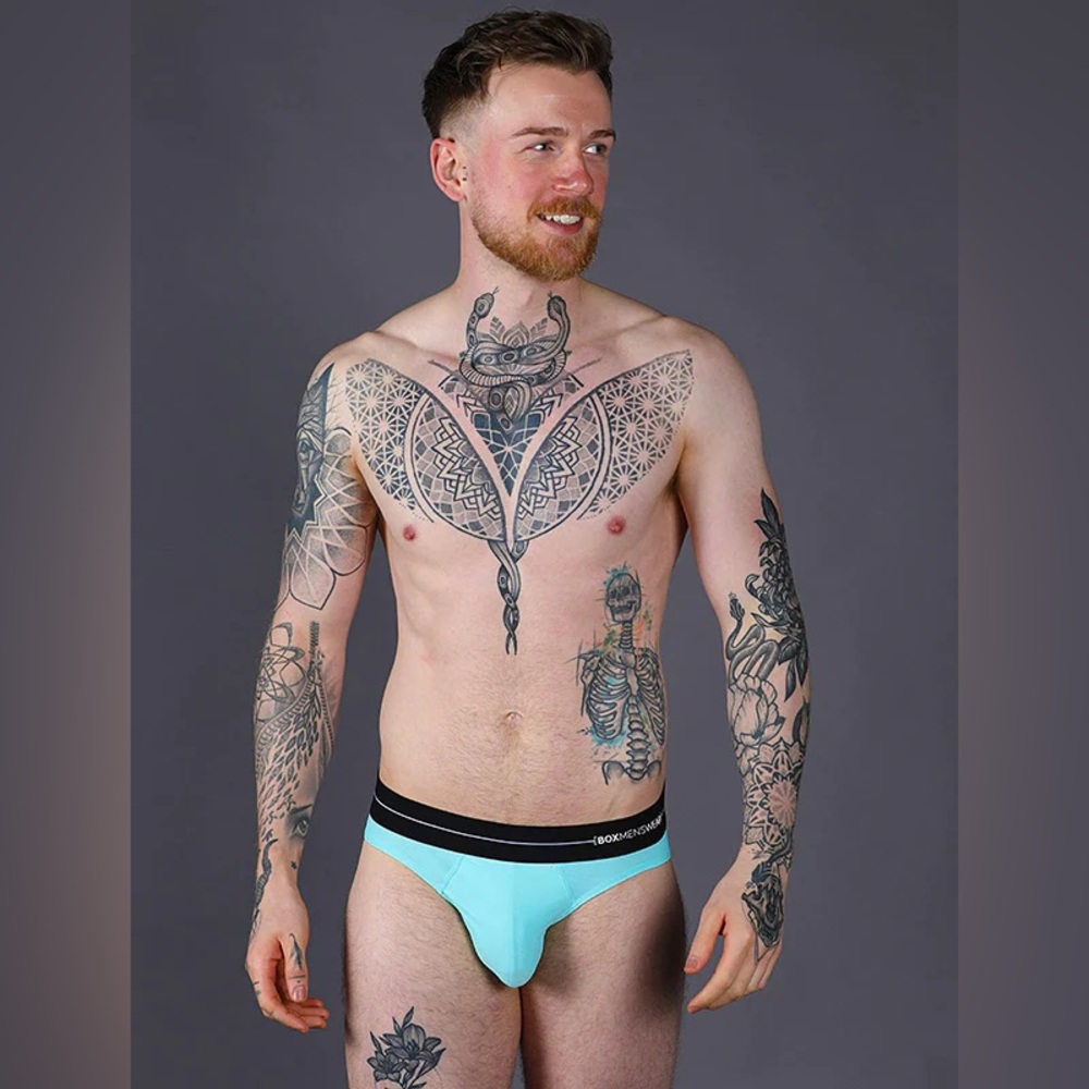 BoxMenswear MENS FLEX BRIEFS - CADET BLUE Small NWT